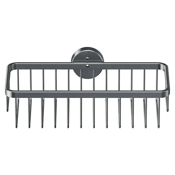 Camargue Paris Duschkorb Typ 1 - 12 x 28 x 7,5 cm, Edelstahl, Gebürstet - Hier ist ein eleganter, silberner Duschkorb, der Funktionalität und modernes Design vereint. Ideal für jedes Badezimmer, bietet er praktischen Stauraum.