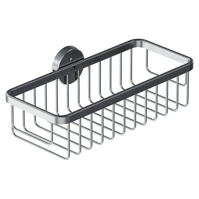 Camargue Paris Duschkorb Typ 1 - 12 x 28 x 7,5 cm, Edelstahl, Gebürstet - Wandmontierter Seifenkorb aus Edelstahl mit modernem Design für Badezimmer und Dusche. Praktische Ablage für Seife und andere Badutensilien.