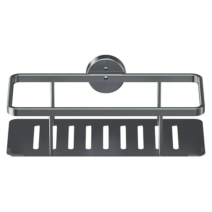 Camargue Paris Cesta de baño Tipo 2 - 12 x 28 x 7,5 cm, Acero inoxidable, Acero inoxidable - Cesta de ducha metálica para montaje en pared, con orificios de drenaje para facilitar el drenaje del agua.