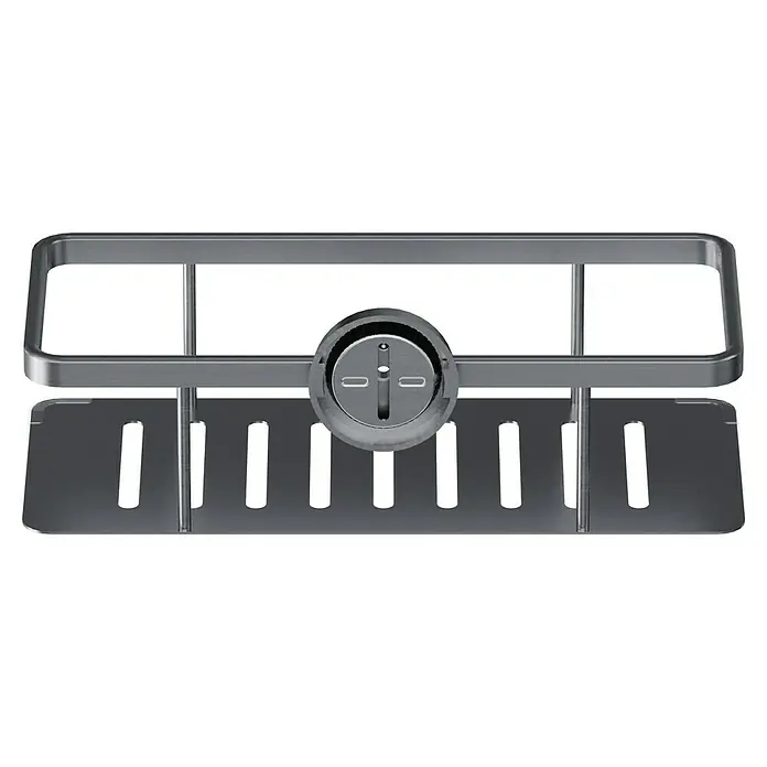 Camargue Paris Cesta de baño Tipo 2 - 12 x 28 x 7,5 cm, Acero inoxidable, Acero inoxidable - Cesta de ducha pivotante con dos niveles, que ofrece un diseño ajustable para una organización personalizada del baño.