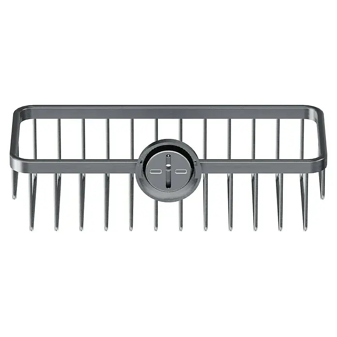 Camargue Paris Duschkorb Typ 1 - 12 x 28 x 7,5 cm, Edelstahl, Gebürstet - Ein verchromter Spülbecken-Organizer mit Fächern für Spülmittel und Bürsten sorgt für Ordnung und schnelles Trocknen der Utensilien.