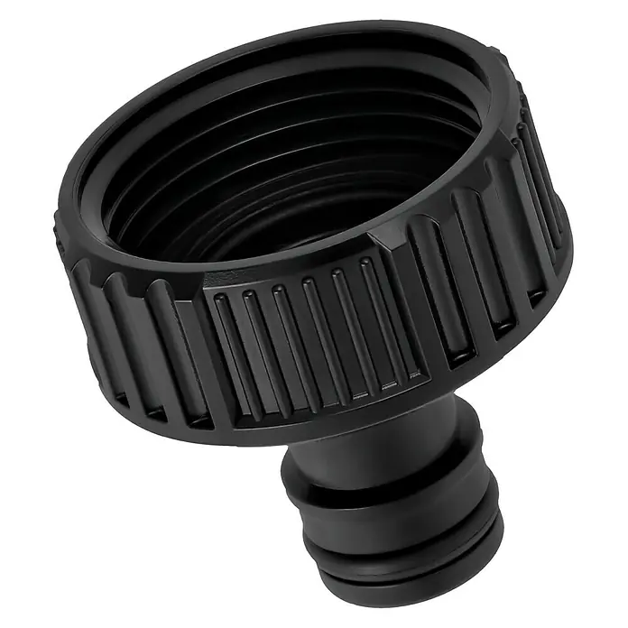 Neptun Adaptador para grifo - 33,3 mm (1″), 26,5 mm (¾″), 21 mm (½″) - Conector de manguera negro hecho de plástico resistente. Ideal para la irrigación del jardín, proporcionando una conexión precisa y durabilidad.