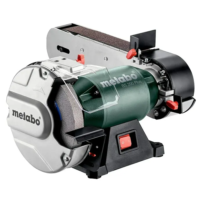 Metabo Band- & Tellerschleifer BS 200 Plus - 600 W, 2.980 U/min - Abbildung einer Metabo BS 200 Plus Doppelschleifmaschine, ein Werkzeug zum Schleifen und Polieren von Werkstücken.