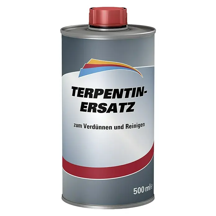 Terpentinersatz - 500 ml - Dose Terpentinersatz mit rotem Deckel und der Aufschrift "TERPENTIN-ERSATZ" zum Verdünnen und Reinigen. Inhalt 500 ml.