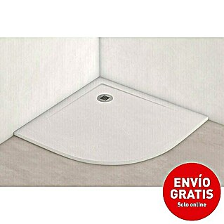 Plato de ducha semicircular (L x An: 80 x 80 cm, Blanco)
