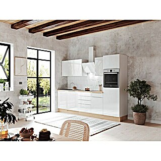 BAUHAUS Küchenzeile Sandra (Breite: 280 cm, Weiß, Farbe Korpus: Weiß, Mit Elektrogeräten)