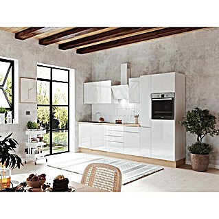 BAUHAUS Küchenzeile Sandra (Breite: 310 cm, Weiß, Farbe Korpus: Weiß, Mit Elektrogeräten)