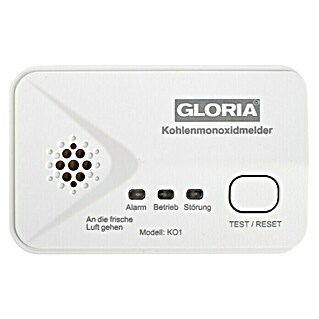 Gloria Kohlenmonoxidmelder KO1 (L x B x H: 38 x 61 x 65 mm, Batterielaufzeit: Bis zu 2 Jahre)