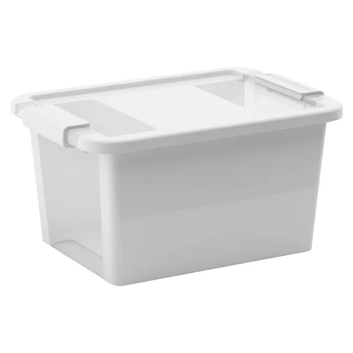 KIS Aufbewahrungsbox Bi-Box - L x B x H: 36,5 x 26 x 19 cm, Weiß, Mit Deckel - Foto einer weißen Aufbewahrungsbox mit Deckel. Die Box ist ideal zur Lagerung und Organisation von Gegenständen im Haushalt oder Büro.
