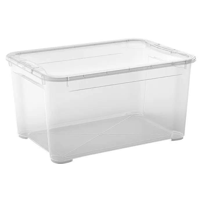 Regalux Caja de almacenaje Clear-Box - L x An x Al: 54,8 x 38,4 x 28,3 cm, 47 l, Transparente - Caja de almacenamiento de plástico transparente, ideal para organizar objetos. Solución práctica para el hogar y la oficina.