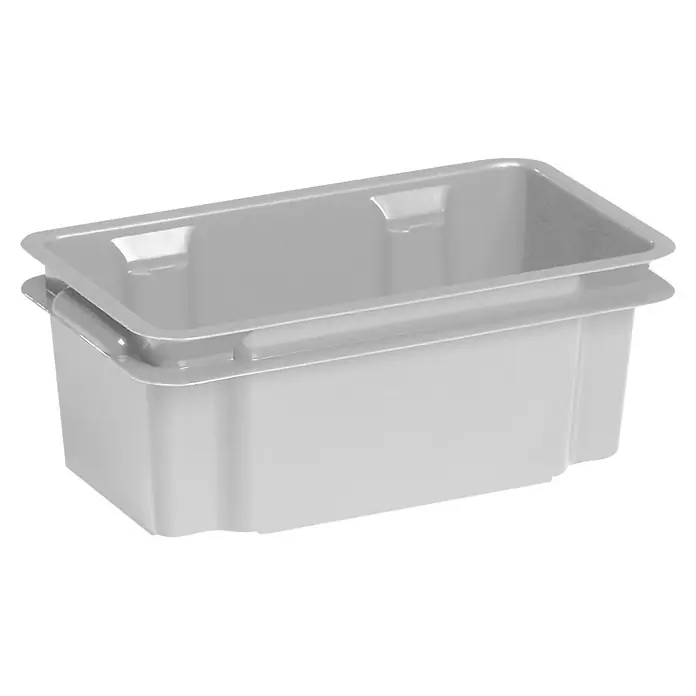 Keter Aufbewahrungsbox Crownest - L x B x H: 36 x 21 x 14,5 cm, Kunststoff, Grau - Ein grauer, rechteckiger Lagerbehälter aus Kunststoff, ideal zur Aufbewahrung. Stapelbar für platzsparende Lagerung von Artikeln und Gütern.