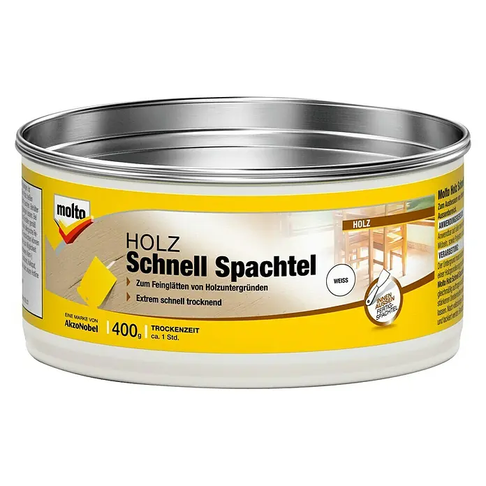 Molto Holzspachtel - 400 g - Molto Holz Schnell Spachtel: Holzspachtelmasse für schnelle und feine Ausbesserungen im Innen- und Aussenbereich, ideal für Holzoberflächen.