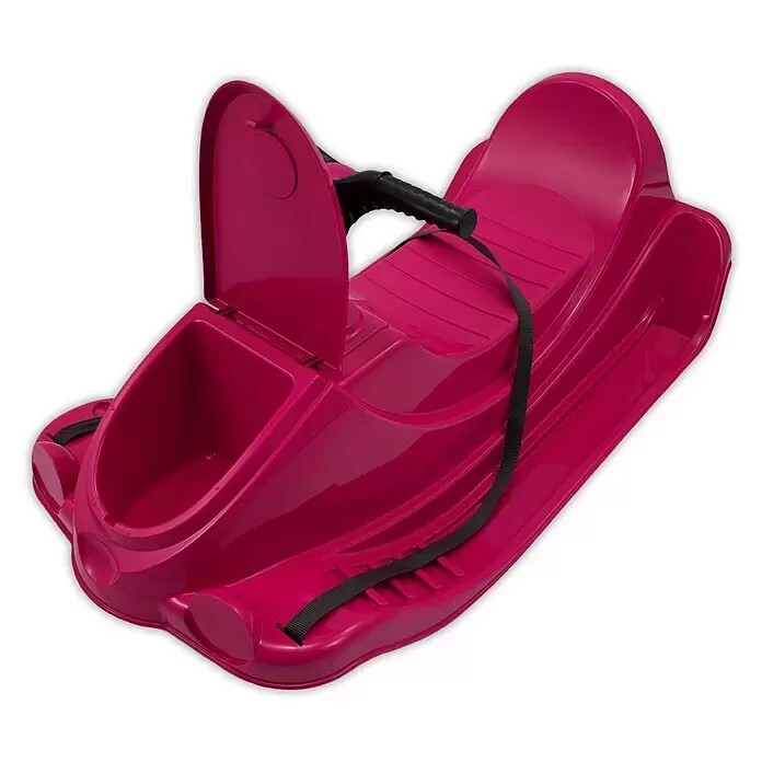 KHW Schlitten Snow Quad - L x B: 91 x 48 cm, Belastbarkeit: 30 kg, Kunststoff, Pink - Diagonale Ansicht