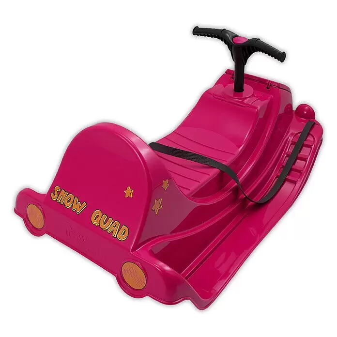 KHW Schlitten Snow Quad - L x B: 91 x 48 cm, Belastbarkeit: 30 kg, Kunststoff, Pink - Diagonale Ansicht
