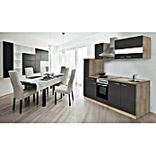 Respekta Composición de cocina (Ancho: 240 cm, Con dispositivos eléctricos, Gris)