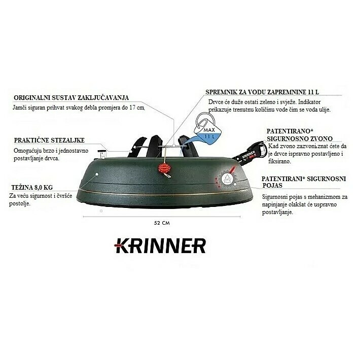 Krinner Christbaumständer Ultra Grip XXL (Max. Baumlänge: 4 m, Max. Stammdurchmesser: 17 cm, Fassungsvermögen Wassertank: 11 l, Rundum-Einseil-Technik) | BAUHAUS