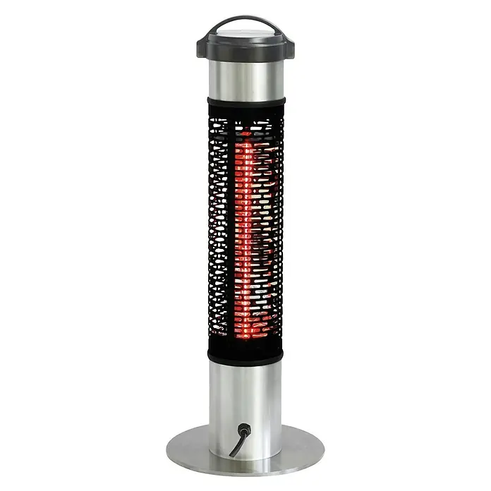 Heizstrahler - 1.200 W, Silber/Schwarz, Höhe: 65 cm - Der elegante Heizstrahler für den Außenbereich sorgt für Wärme und Atmosphäre mit seinem Infrarot-Heizelement und dem robusten Design.