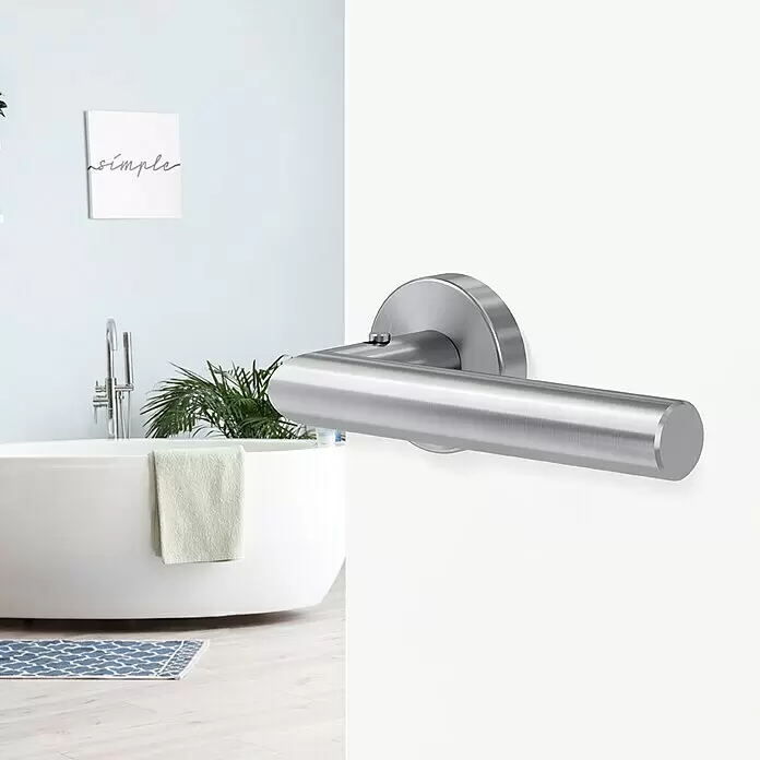 Diamond Doors Zimmertürgarnitur Moderna Smart2lock - Stärke Tür: 38 mm - 45 mm, Edelstahl, L-Form, Edelstahl matt, DIN Anschlag: Rechts, Passend für: Türen ohne Schlüssellochbohrung, Türen mit Schlüssellochbohrung benötigen zusätzlich eine Blindrosette - Stimmungsaufnahme
