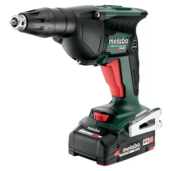 Metabo CAS 18V Akku-Trockenbauschrauber HBS 18 LTX BL 3000 - 18 V, 2 Akkus, 2 Ah - Diagonale Ansicht