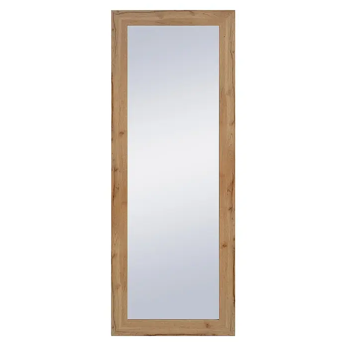 Espejo de pared DM Lisboa - 54 x 144 cm, Roble - El espejo de pared rectangular con marco de madera es un accesorio elegante y funcional para cualquier estancia.