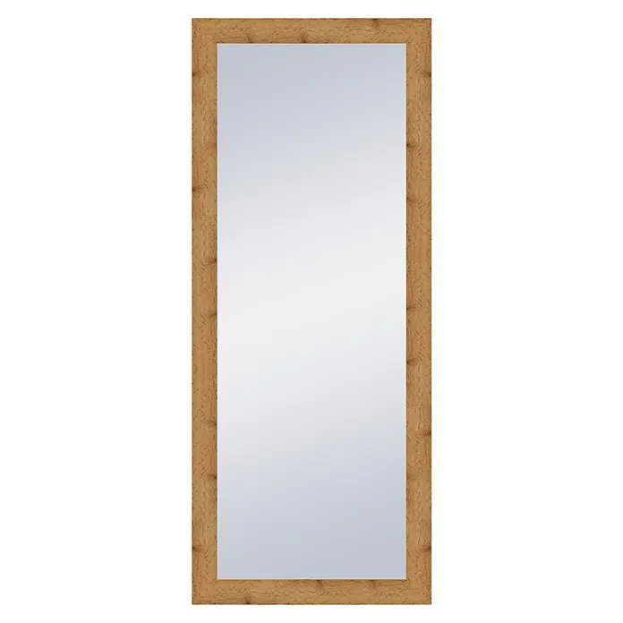 Espejo con marco XXL Génova - 76 x 186 cm, Roble, MDF - Este espejo vertical presenta un marco de madera que aporta un toque cálido y natural a cualquier estancia. Ideal para recibidores o dormitorios.
