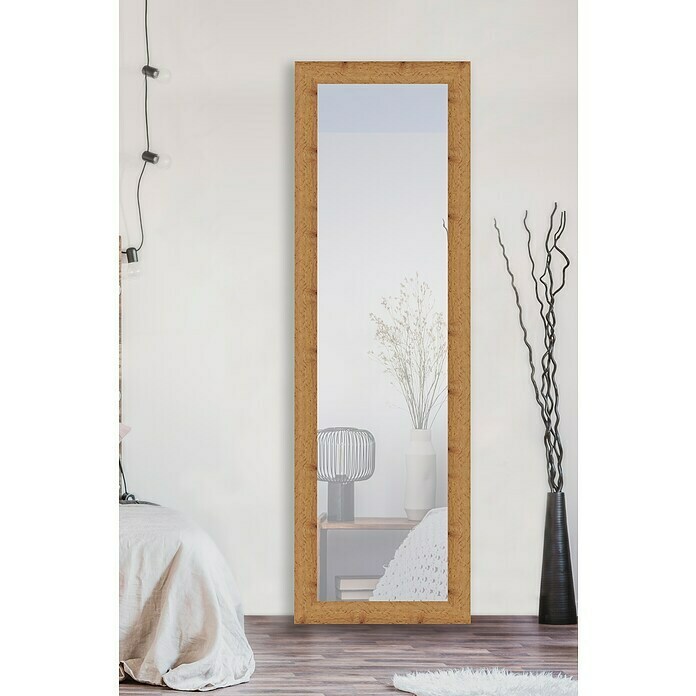 Espejo de pie con soporte y marco en madera maciza 1,90 x 0,60 mts