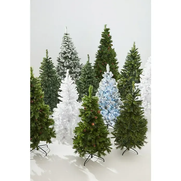 Árbol de Navidad artificial Imperial Pine - Altura: 210 cm, Blanco - Una variedad de árboles de Navidad artificiales, de diferentes tipos y tamaños, ideales para decoración festiva.