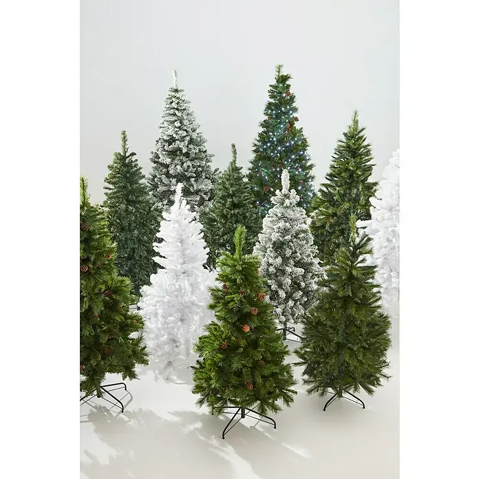 Künstlicher Weihnachtsbaum Bristlecone LED - Höhe: 185 cm, Grün, LED-Beleuchtung - Vielfalt an künstlichen Weihnachtsbäumen in verschiedenen Größen, Farben und mit Dekorationen wie Schnee und Lichtern.