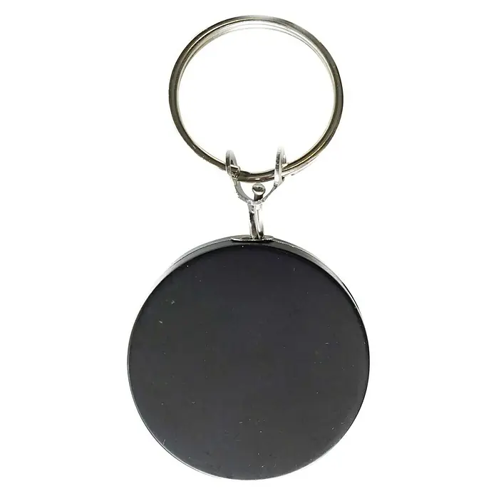Reiher SchlüsselanhängerØ x L: 40 x 400 mm, Gürtelclip - Runder, schwarzer Schlüsselanhänger aus Metall mit silberfarbenem Ring. Ideal zum Personalisieren und Verschenken.