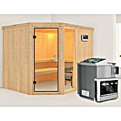 Karibu Systemsauna Fiona 3 (Mit Sauna Bio-Ofen 9 kW inkl. Steuerung Easy, Ohne Dachkranz, 196 x 231 x 198 cm)