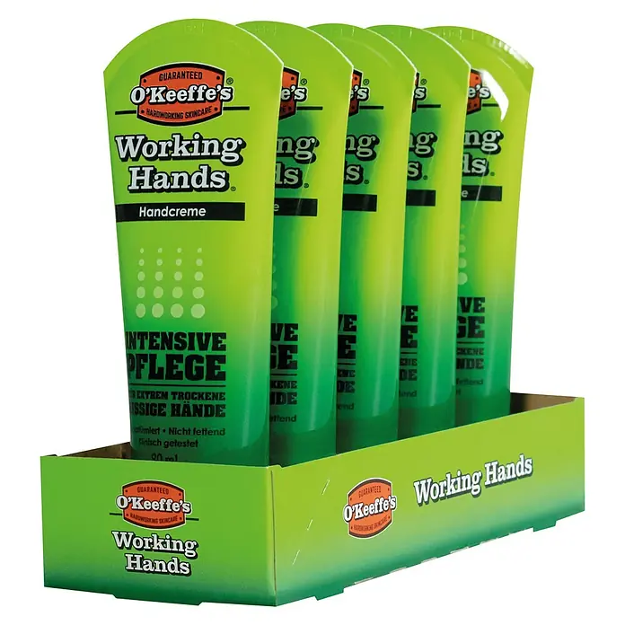 O'Keeffe's Workings Hands Handcreme - Nettovolumen: 80 ml - O'Keeffe's Working Hands Handcreme im Displaykarton. Intensive Pflege für extrem trockene, rissige Hände.