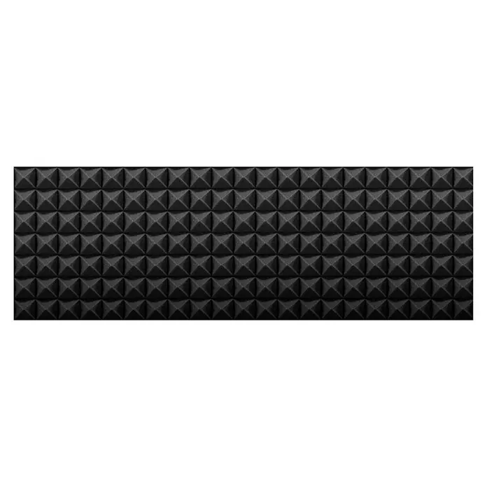 Noppenschaum Akupur - Pyramide, 100 x 50 x 4 cm, PU-Schaum - Schwarze Schallschutzplatten mit pyramidenförmiger Oberfläche für verbesserte Akustik und Schallabsorption in Tonstudios.
