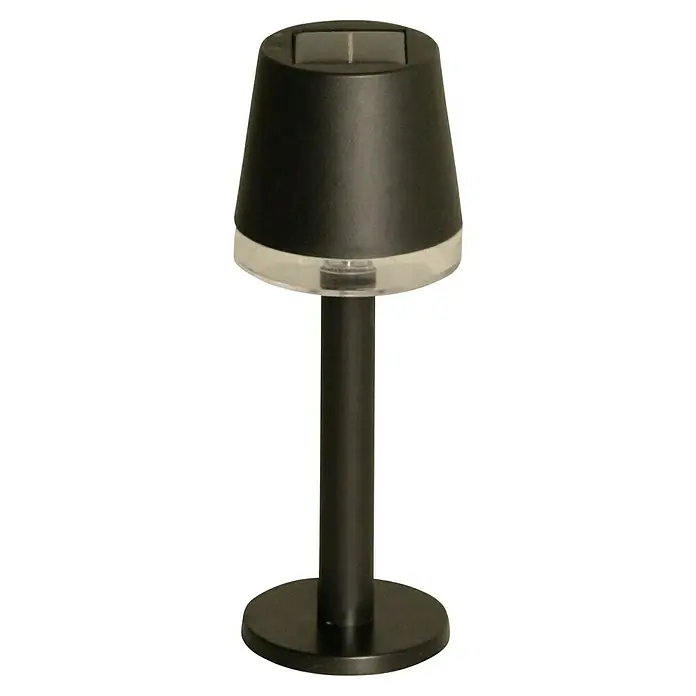 Luxform Cala D'Or Lámpara de sobremesa solar - Negro, IP44, Ø x Al: 8 x 22 cm - Elegante lámpara de mesa negra. Su diseño elegante la convierte en un punto focal en cualquier habitación. Perfecto para iluminación elegante.