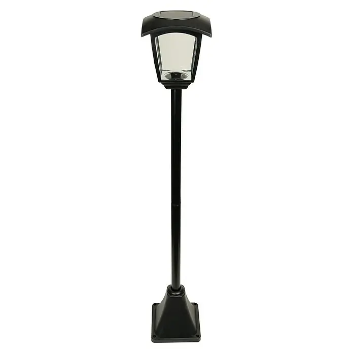 Luxform Minesota Farola LED Solar - Altura: 108,5 cm, Negro, IP33 - Una elegante lámpara solar negra para exteriores. La farola proporciona una luz cálida y es un accesorio elegante para cualquier jardín.