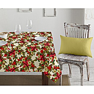 Mantel para mesa a metros Navideño Lazos (Ancho: 140 cm, Rojo/Verde)