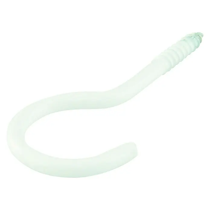 Stabilit Escarpia roscada - 50 mm, 6 ud., Blanco - Señuelo de pesca de plástico blanco con cuerpo curvo y cola estriada, ideal para atraer peces en agua dulce o salada.