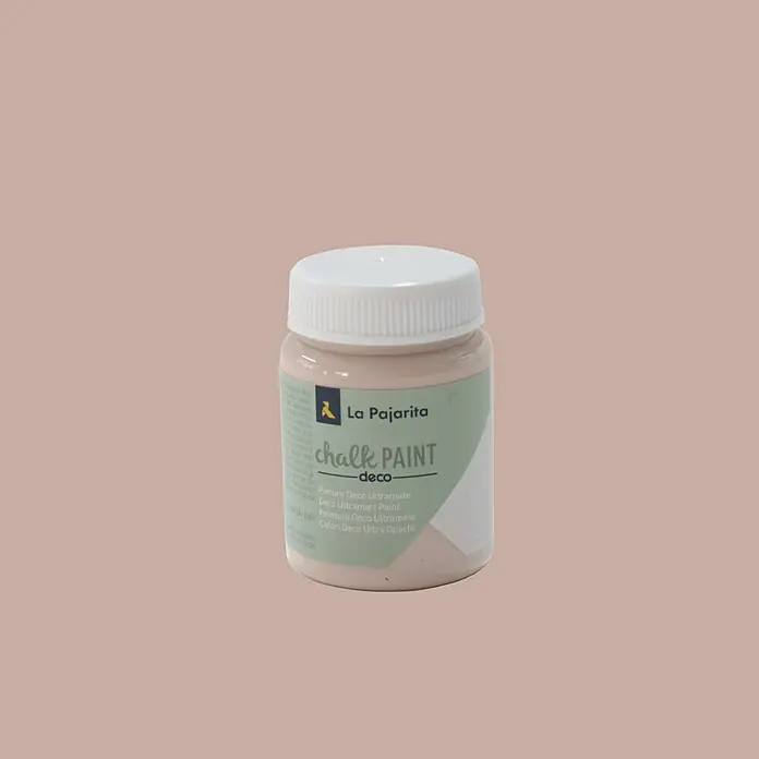 La Pajarita Pintura de tiza Chalk Paint - Rosa capricho, 75 ml, Mate - Primer plano de un frasco de La Pajarita Chalk Paint Deco, ideal para proyectos de bricolaje y mejoras para el hogar.