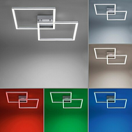 Just Light Lola LED-Deckenleuchte Maxi (12,5 W, L x B x H: 630 x 630 x 85 mm, Weiß, Tageslichtweiß)