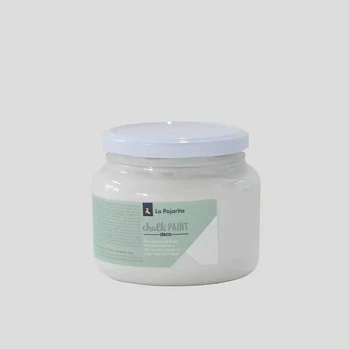 La Pajarita Pintura de tiza Chalk Paint - Sal de Ibiza, 500 ml, Mate - Bote de pintura a la tiza "La Pajarita" Deco, ideal para muebles y decoraciones. Ofrece un acabado mate, perfecto para DIY y estilo vintage.