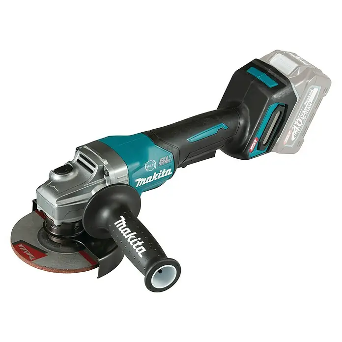 Makita XGT 40V max. Amoladora angular de batería GA013GZ - 40 V, Sin batería, Número de revoluciones de marcha en vacío: 8.500 r.p.m. - Amoladora angular inalámbrica Makita para tareas de rectificado. Cuenta con mango ergonómico para un manejo cómodo.