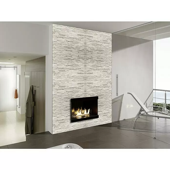 Verblendstein Nature - 10 x 40 cm, Weiß, Natursteinoptik - Stimmungsaufnahme