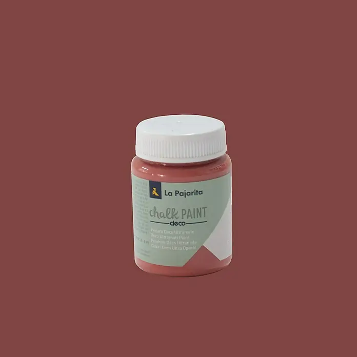 La Pajarita Pintura de tiza Chalk Paint - Marsala, 75 ml, Mate - Un bote de pintura de tiza La Pajarita en un hermoso tono para sus proyectos de bricolaje y decoración.