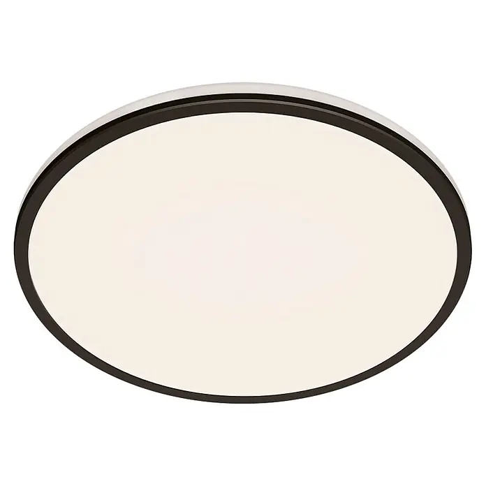 Philips Plafón LED redondo Ozziet - 36 W, Ø x Al: 50 cm x 4,5 mm, Negro, Blanco, Blanco neutro - Moderna lámpara de techo redonda con marco marrón e iluminación difusa para un ambiente agradable.