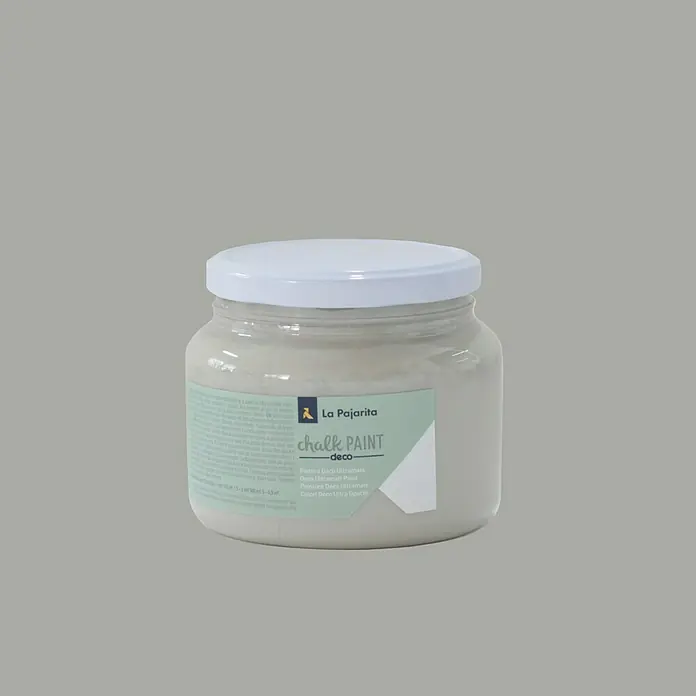 La Pajarita Pintura de tiza Chalk Paint - London Grey, 500 ml, Mate - Un bote de pintura de tiza Deco de La Pajarita. Ideal para muebles y decoraciones para crear un look vintage.