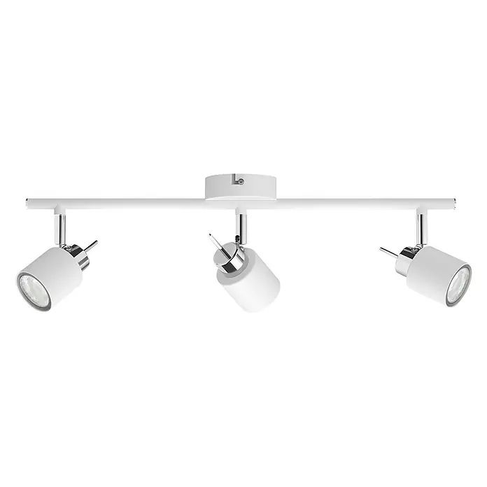 Philips Deckenstrahler Meranti - 105 W, L x B x H: 8 x 47,4 x 15,5 cm, Weiß, GU10, 3 Stk. - Deckenleuchte mit drei Strahlern. Diese elegante Leuchte bietet flexibles Lichtdesign für jeden Raum.