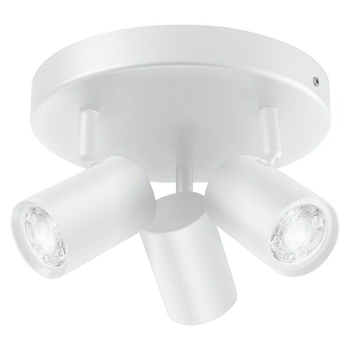 Philips Wiz Regleta LED redonda (15 W, RGBW, Número de bombillas: 3 ud., L x An x Al: 21 x 21 x 12,3 cm, Blanco) | BAUHAUS