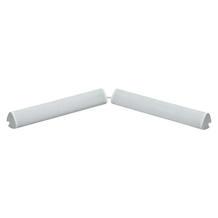 Philips Wiz Barra LED Smart - 10,5 W, Largo: 5,9 cm, RGBW - Primer plano de dos cubiertas de luz tubulares blancas sobre un fondo negro, destacando el diseño minimalista y las características de iluminación.