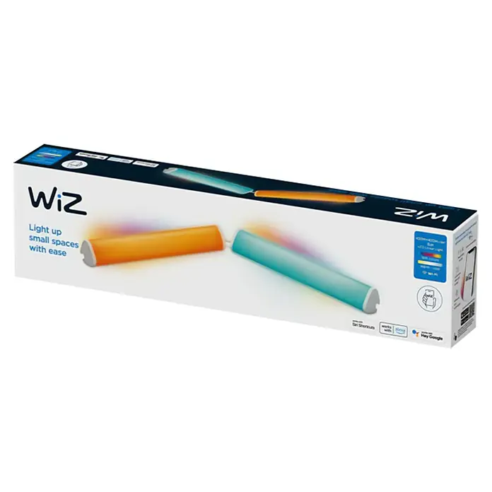 Philips Wiz LED-Balkenleuchte Light-Bar - 10,5 W, Länge: 5,9 cm, RGBW - Produktverpackung für WiZ LED-Leuchtstäbe zur einfachen Beleuchtung kleiner Räume mit intelligenter Steuerung über WLAN.