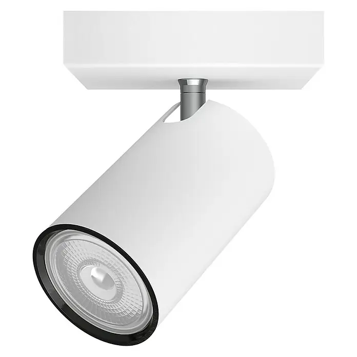 Philips Foco de pared Kosipo - 5,5 W, L x An x Al: 110,2 x 10,2 x 9,2 cm, Blanco, Blanco, GU10 - Un moderno foco de techo blanco con un cabezal cilíndrico y un diseño minimalista. Ideal para iluminación dirigida y con estilo.
