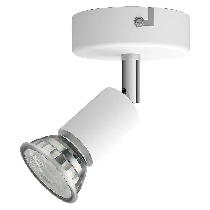 Philips Foco de pared Limbali - 50 W, L x An x Al: 8 x 8 x 13 cm, Blanco, GU10 - Lámpara de techo blanca moderna con cabezal de foco ajustable para iluminación dirigida. Ideal para salones y oficinas.